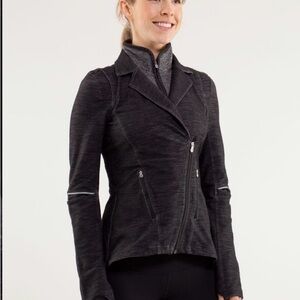 Lululemon Sz 6 Ride On Charcoal Asymmetrical Zip Blazer Jacket